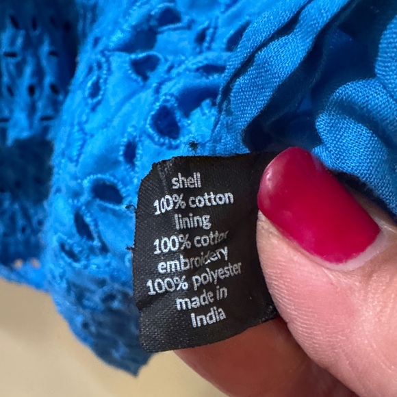 Lane Bryant Blue Midi Eyelet Dress - Picture 3 of 9